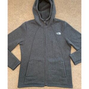 The North Face Hoodie Womens L Blue Crescent Full Zip Fleece Jacket Windbreaker